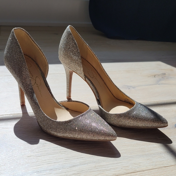 JESSICA SIMPSON | Silver Sparkle Heels - Picture 2 of 8